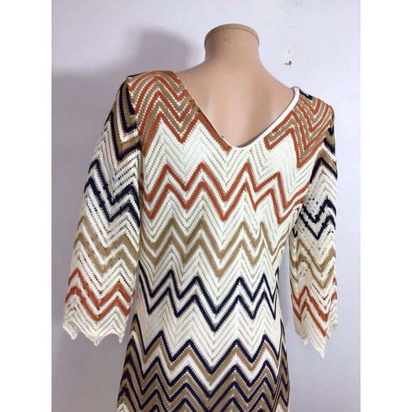 Carrie Allen Boho Dress Chevron Print Womens Medium - Picture 6 of 10